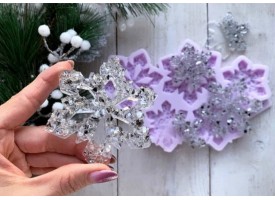 Молд "Кристалічні сніжинки" Молд "Кристалічні сніжинки"