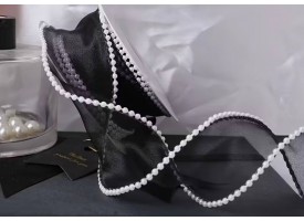 Прозора перламутрова стрічка для декорування з перлинками 