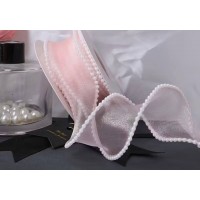 Прозора перламутрова стрічка для декорування з перлинками 