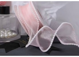 Прозора перламутрова стрічка для декорування з перлинками 