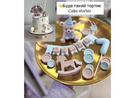 Декор на тортик з мастики та шоколаду